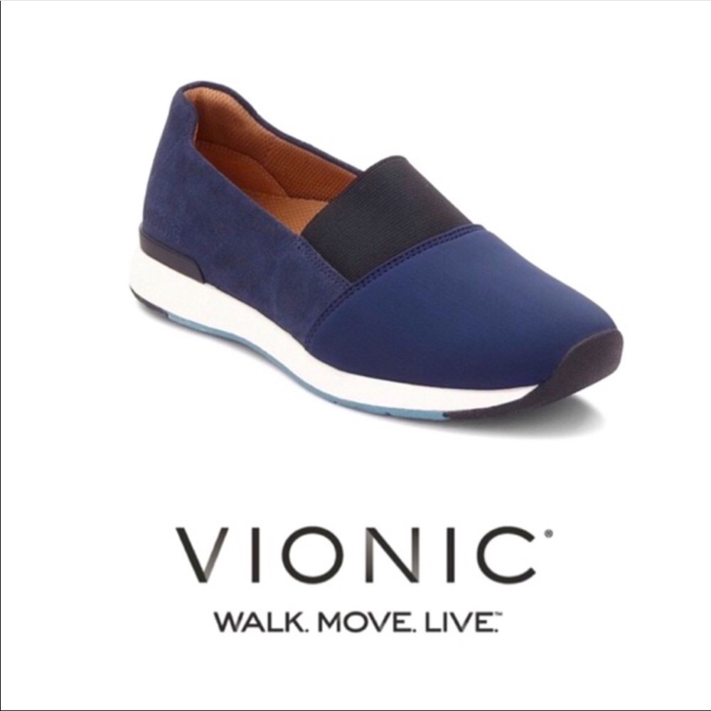 VIONIC Cameo Slip On Navy Sneaker Loafer Sz 6.5